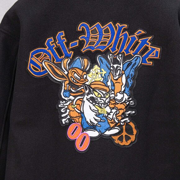 Off-White Embroidered Logo Baseball Jacket - Picture 3 of 8